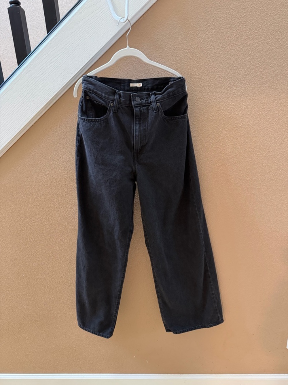 Levi's Women's Cinch Baggy Black Wide Leg Jeans - Picture 5 of 6